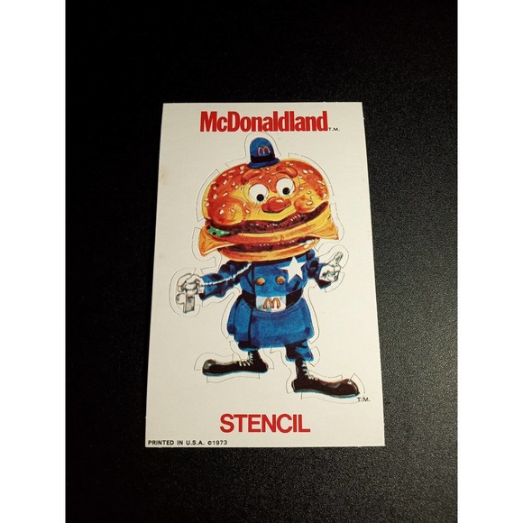 McDonalds Other - Vintage McDonaldland Big Mac Stencil 1973 Printed in U.S.A Rare Mcdonalds